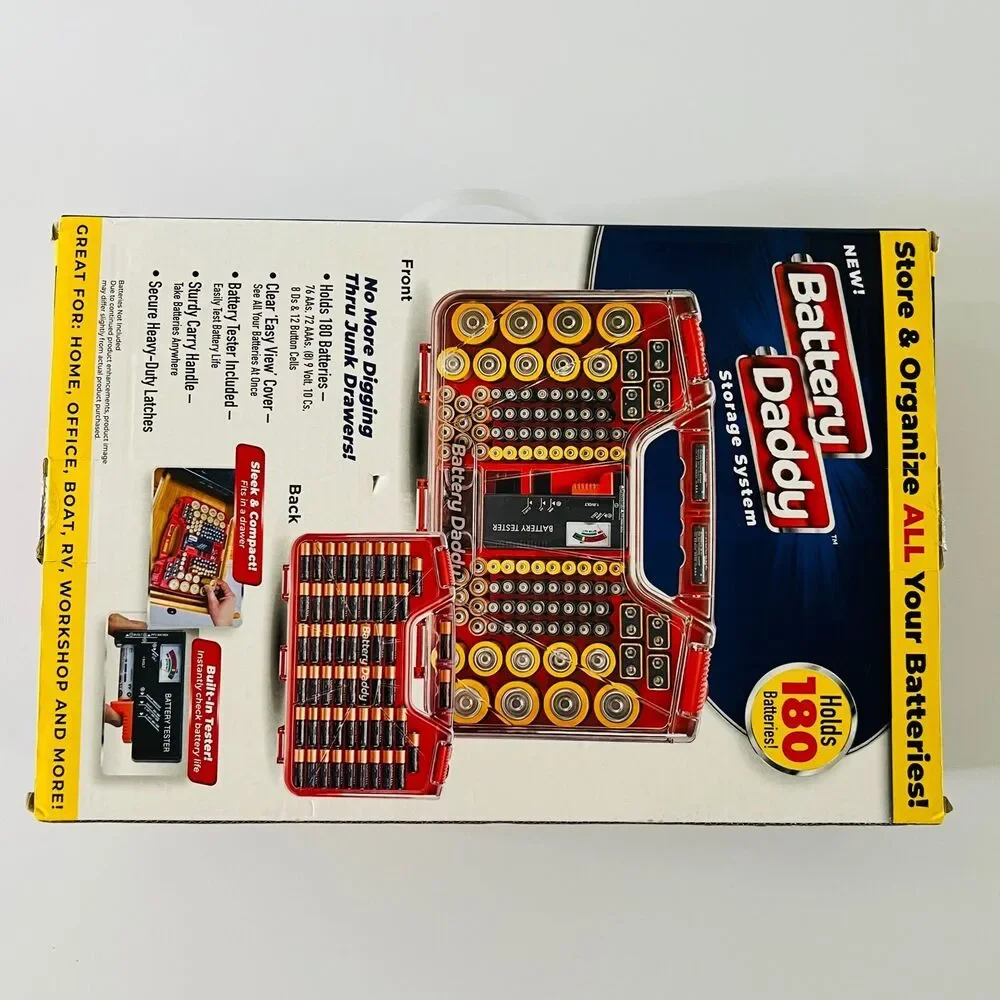 BATTERY DADDY™ 180 Battery Organizer and Storage Case with Tester